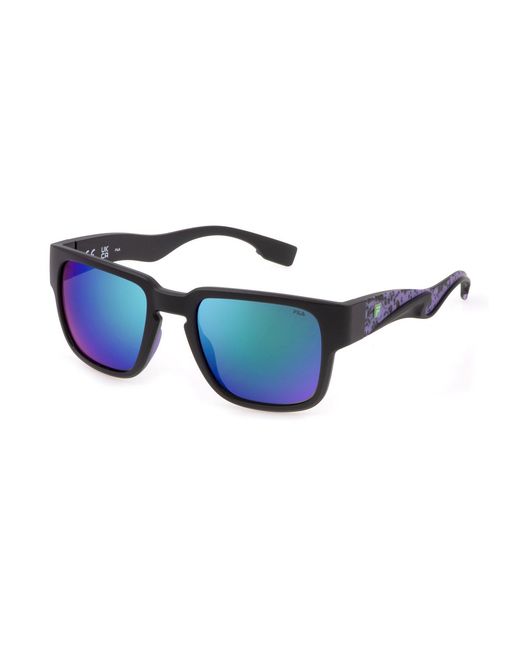 Fila Black Sfi463 U28Z Sunglasses Injected Squared Multilayer for men