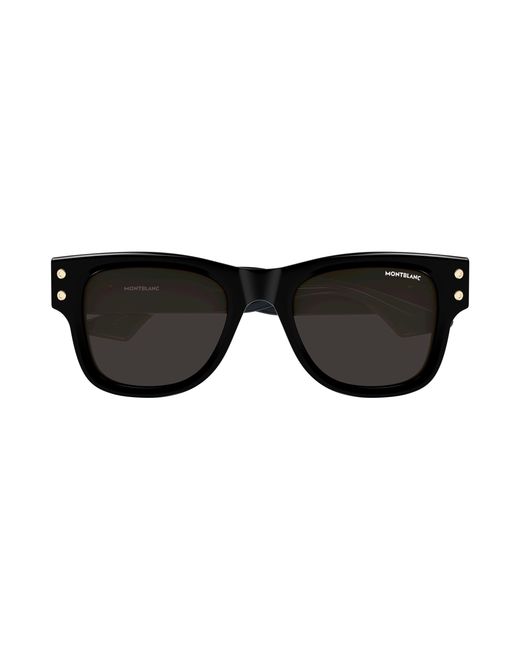 Montblanc Black Mb0381S 001 Sunglasses Acetate Squared for men