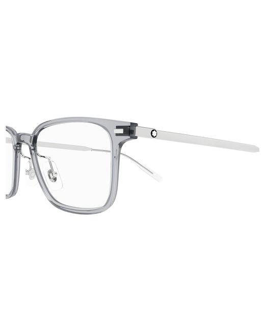 Montblanc Black Mb0394On 004 Optical Frames Injected Transparent Squared for men