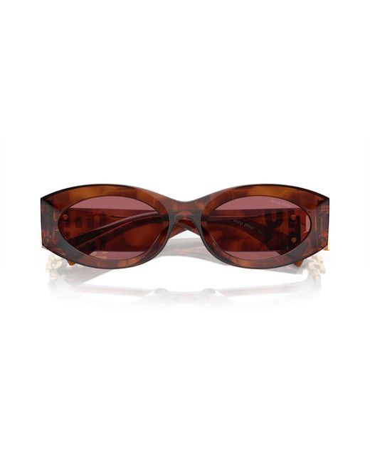 Miu Miu Brown Mu 11Ws 11Q08S Sunglasses Acetate Round Normal