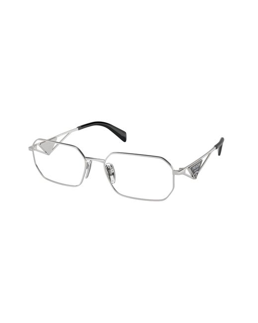 Prada Black Pr A53V 1Bc1O1 Optical Frames Steel Transparent Geometric Normal