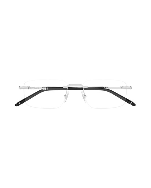 Montblanc Black Mb0480O 003 Optical Frames Metal Transparent Squared for men