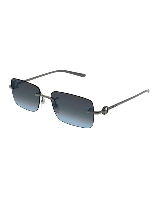 Gucci Black Gg1703S 006 Sunglasses Metal Squared for men