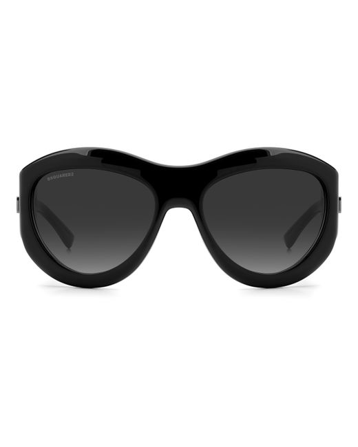 DSquared² Black D2 0072/S 807/9O Sunglasses Acetate Round Normal Shaded for men