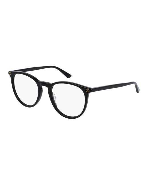 Gucci Black Gg0027O 001 Optical Frames Plastic Transparent Round