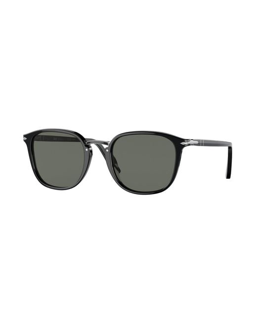 Persol Black Po3186S 95/58 Sunglasses Acetate Round Polarized for men