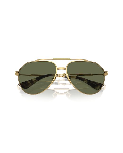 Dolce & Gabbana Black Dg2302 02/58 Sunglasses Metal Pilot Polarized for men