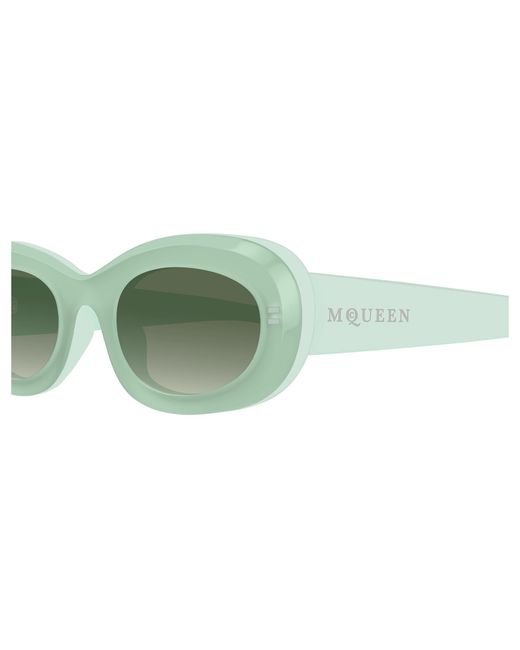 McQueen Green Am0527S 004 Sunglasses Acetate Round