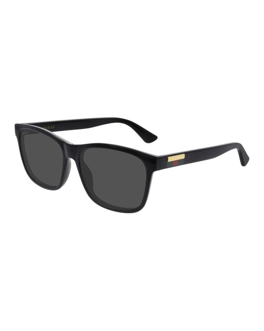 Gucci Black Gg0746S 001 Sunglasses Injected Squared Normal for men