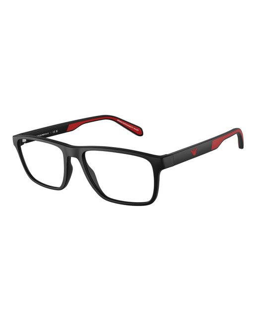 Emporio Armani Black Ea3233 5997 Optical Frames Injected Squared Normal for men