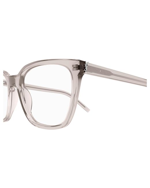 Saint Laurent Black Sl M129 005 Optical Frames Acetate Transparent Squared