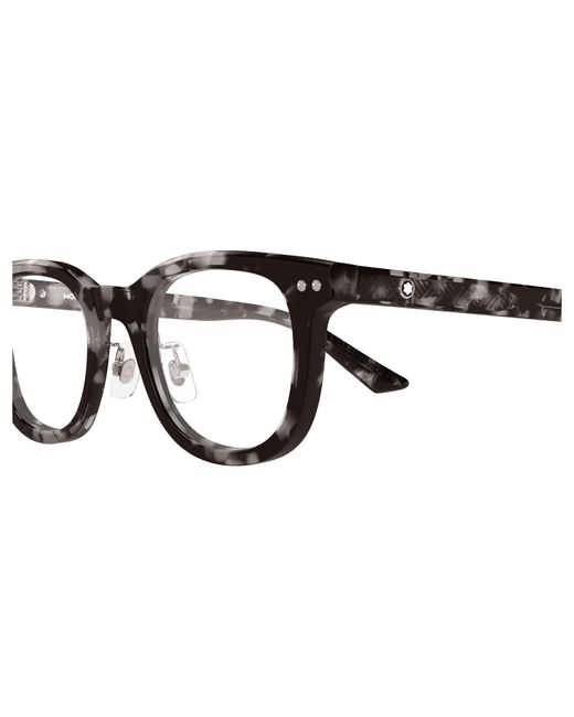 Montblanc Black Mb0450Oj 006 Optical Frames Acetate Transparent Round for men
