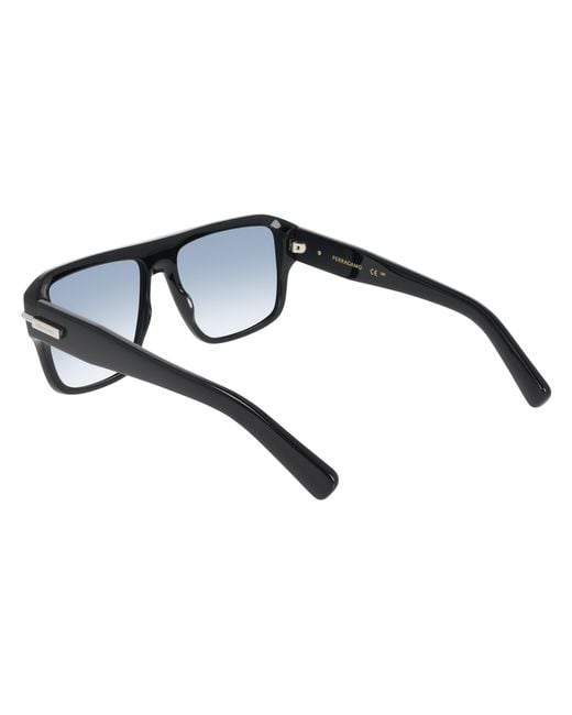 Ferragamo Black Sf2078Slbi 001 Sunglasses Acetate Squared Normal for men
