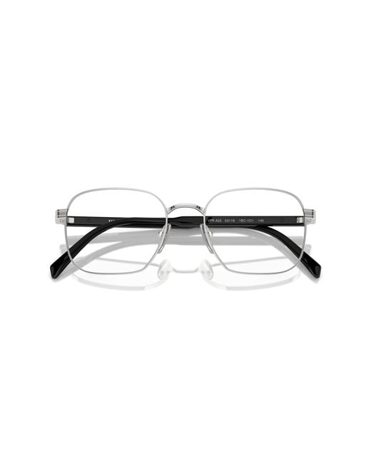 Prada Black Pr A55V 1Bc1O1 Optical Frames Metal Squared Normal for men