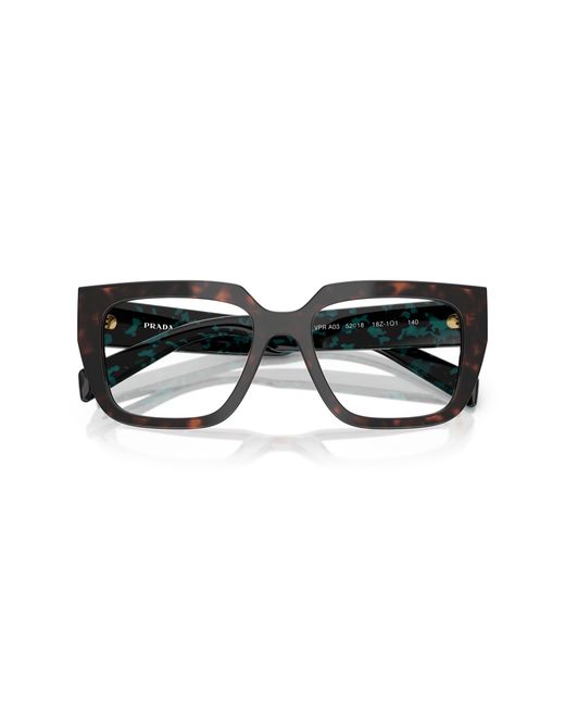 Prada Black Pr A03V 18Z1O1 Optical Frames Acetate Transparent Geometric Normal
