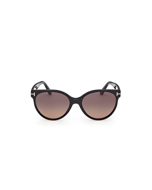 Tom Ford Black Ft1311 Tallulah-02 01T Sunglasses Acetate Bordeaux Round Normal