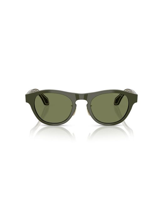 Giorgio Armani Green Ar8225 61932A Sunglasses Acetate Round Normal for men