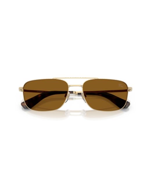 Burberry Black Be3170 110983 Sunglasses Metal Pilot Polarized for men