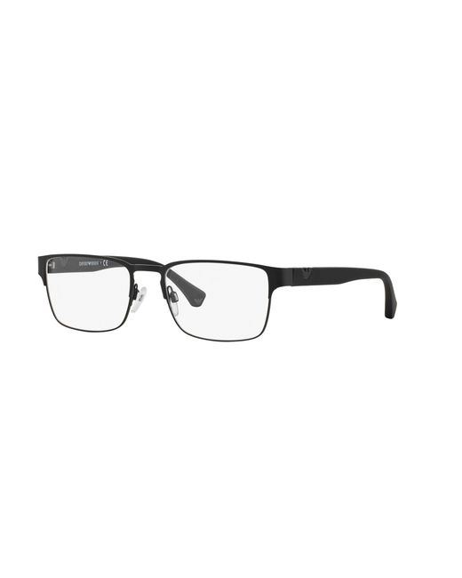 Emporio Armani Black Ea1027 3001 Optical Frames Metal Transparent Squared Normal for men