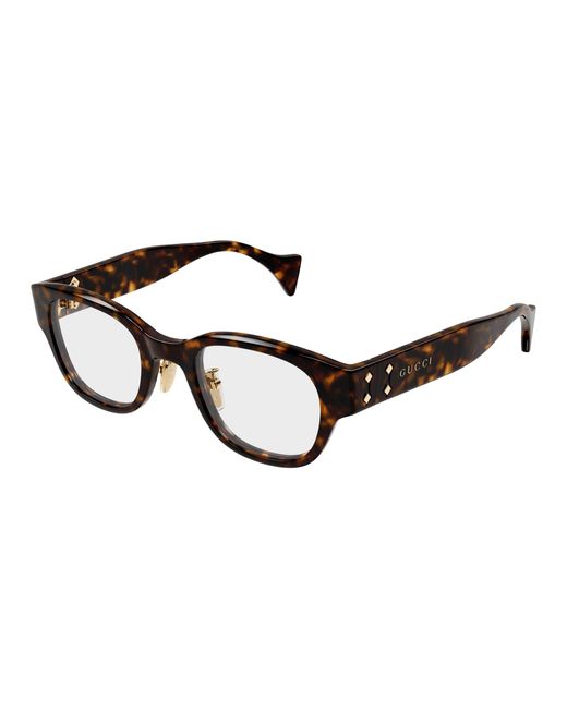 Gucci Black Gg2001Oj 002 Optical Frames Acetate Transparent Round for men