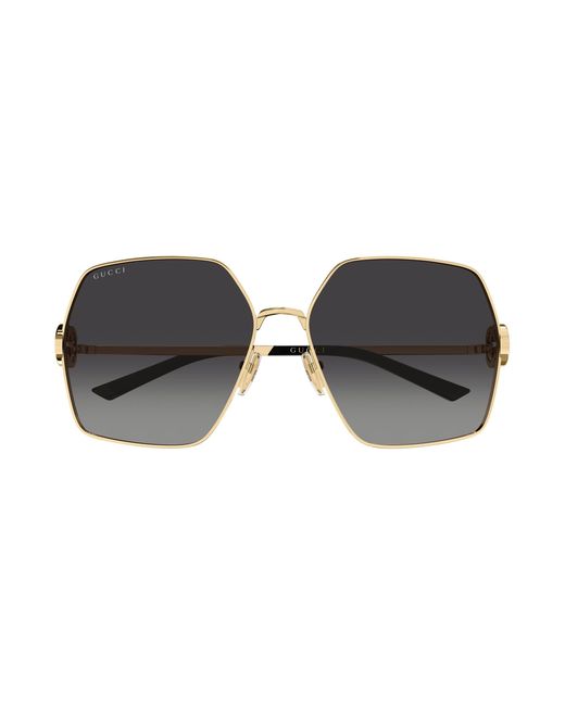 Gucci Black Gg2163S 001 Sunglasses Metal Squared