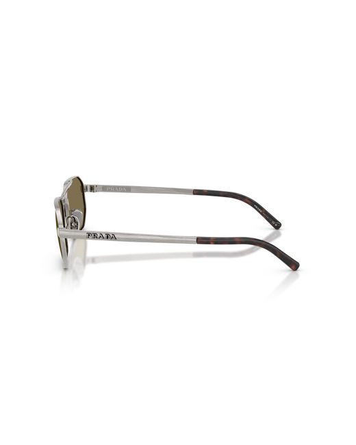 Prada Black Pr D53S 23J90F Sunglasses Metal Geometric Normal for men