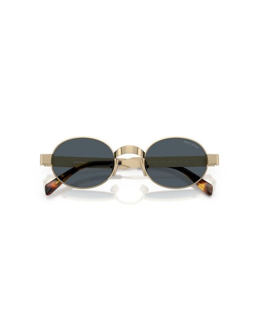 Miu Miu Black Mu B51S Zvn70B Sunglasses Metal Round Normal