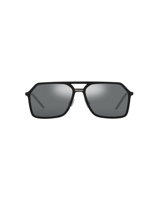Dolce & Gabbana Black Dg6196 501/6G Sunglasses Injected Pilot Mirrored for men