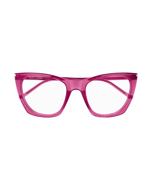 Saint Laurent Black Sl 214 Kate Thin Opt 005 Optical Frames Acetate Transparent Cat Eye