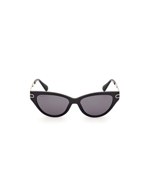 MAX&Co. Black Mo0101 01A Sunglasses Injected Smoke Cat Eye Normal