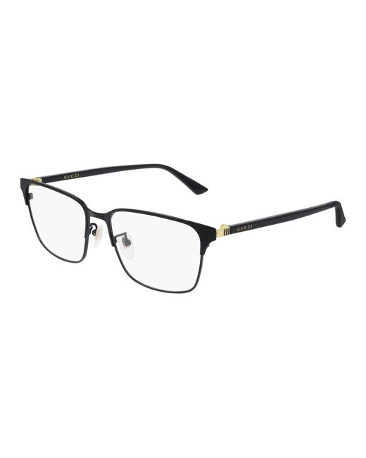 Gucci Black Gg0756Oa 001 Optical Frames Metal Squared for men