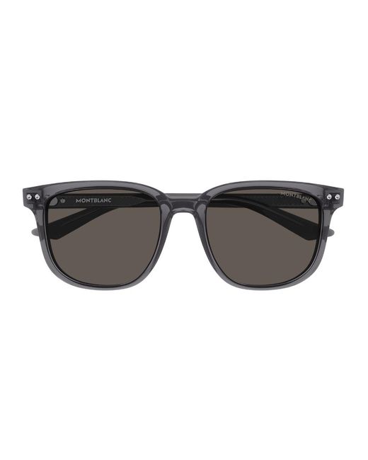 Montblanc Black Mb0258Sa 003 Sunglasses Acetate Squared for men