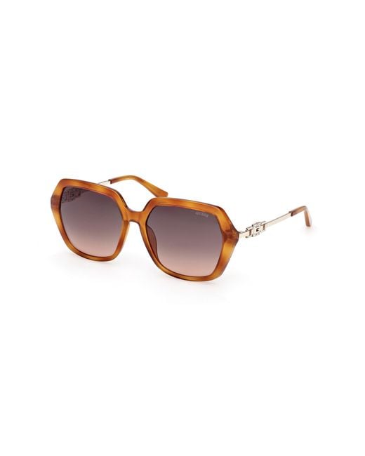 Guess Black Gu00267 53F Sunglasses Injected Geometric Normal