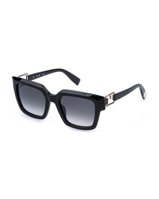 Furla Black Sfu981 700 Sunglasses Acetate Smoke Squared Normal Nuanced