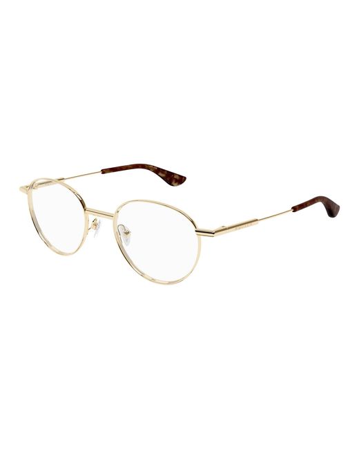 McQueen Black Am0502O 002 Optical Frames Metal Transparent Round