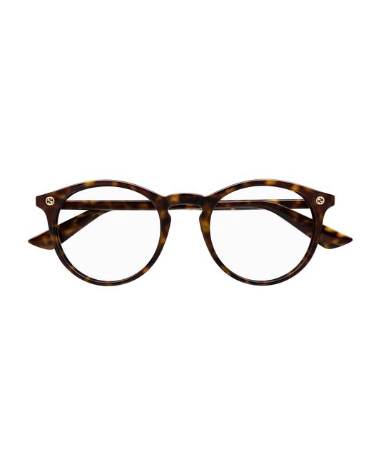 Gucci Black Gg0121O 002 Optical Frames Acetate Transparent Round for men