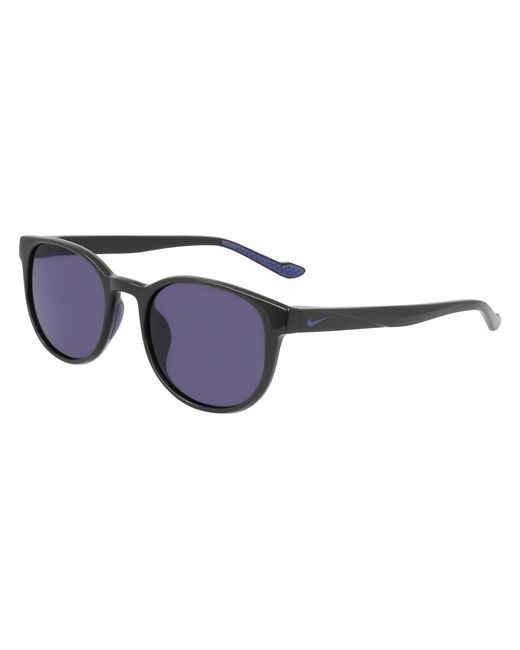 Nike Black Temper Flow If1101X 355 Sunglasses Injected Blu Round Normal for men
