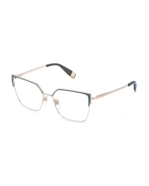 Furla Black Vfu996 08Mz Optical Frames Metal Squared