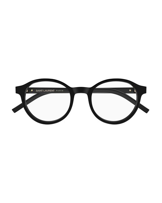 Saint Laurent Black Sl M163 001 Optical Frames Acetate Transparent Round Antiriflesso