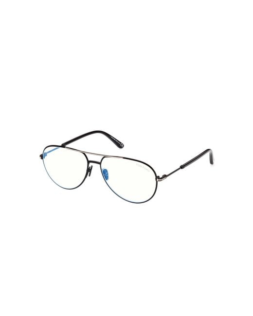 Tom Ford Black Ft5829-B 001 Optical Frames Metal Pilot Normal for men