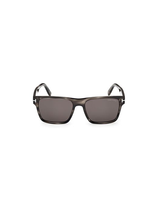 Tom Ford Black Ft1205 Calder 56A Sunglasses Acetate Smoke Squared Normal for men