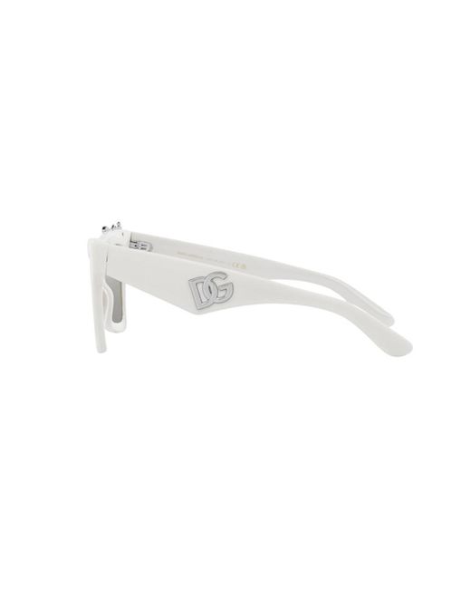 Dolce & Gabbana White Dg4434 33128V Sunglasses Acetate Cat Eye Normal Mirrored