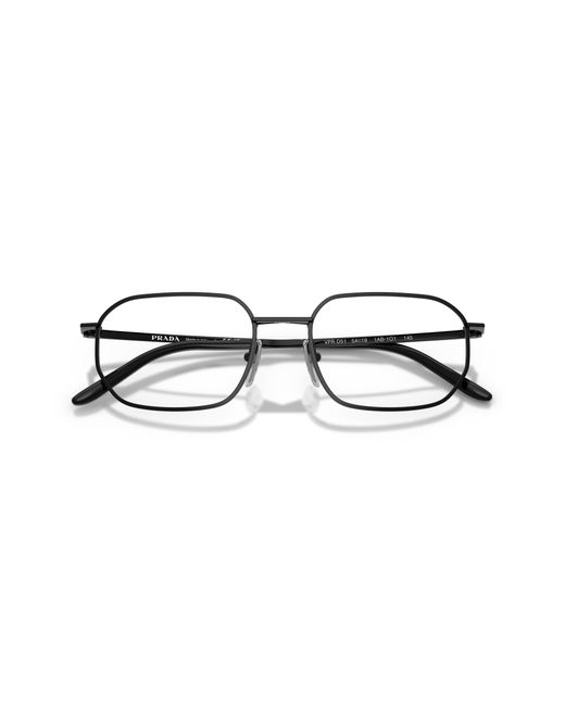 Prada Black Pr D51V 1Ab1O1 Optical Frames Metal Transparent Geometric Normal for men