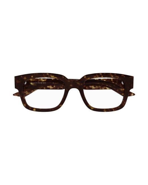 McQueen Black Am0454O 002 Optical Frames Acetate Transparent Squared for men