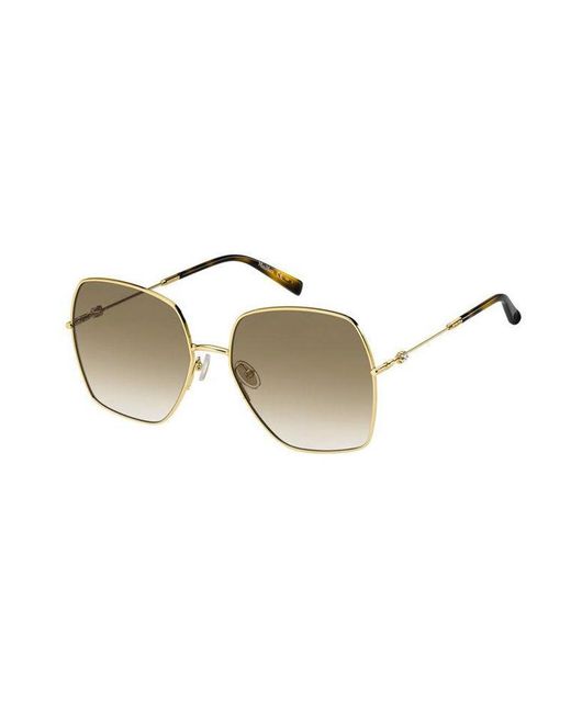 Max Mara Black Mm Gleam Ii J5G/Ha Outlet Sunglasses Metal Squared Normal Shaded