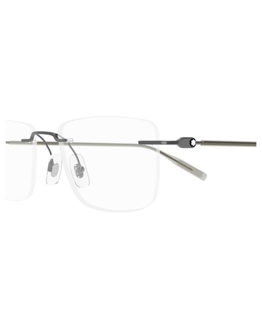 Montblanc Black Mb0431O 001 Optical Frames Metal Transparent Squared for men
