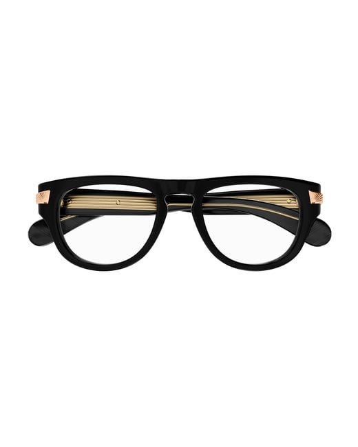 Gucci Black Gg1519O 001 Optical Frames Acetate Transparent Round for men