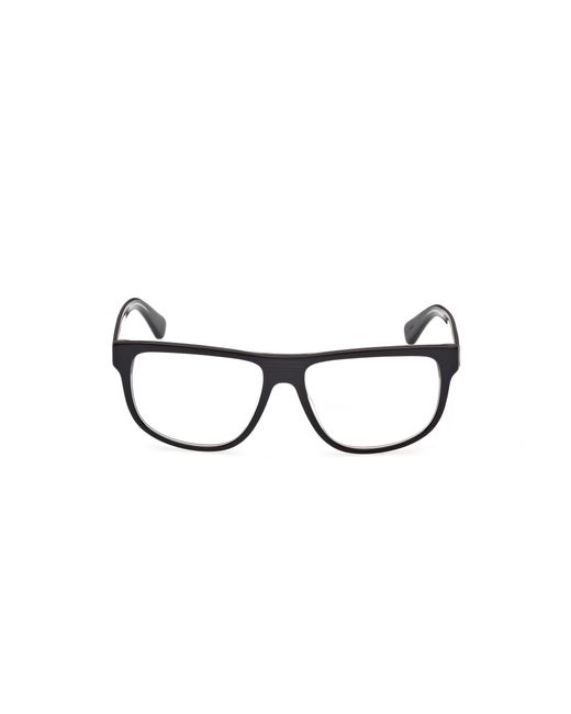 Timberland Black Tb50097 001 Optical Frames Acetate Smoke Squared Normal for men