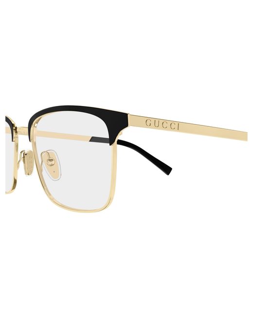 Gucci Black Gg2136O 001 Optical Frames Metal Transparent Squared for men
