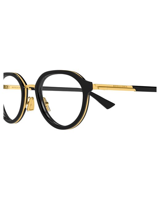 Bottega Veneta Black Bv1375O 002 Optical Frames Acetate Transparent Round for men